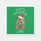 Santa Gift Giving Armadillo Texas Servet (Voorkant)