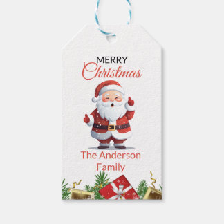 Santa Gift Label, Kerstcadeau Tags, Schattigee San Cadeaulabel