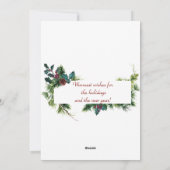 Santa Gifts in z'n auto Sneeuwbomen  FLAT Feestdagenkaart (Achterkant)