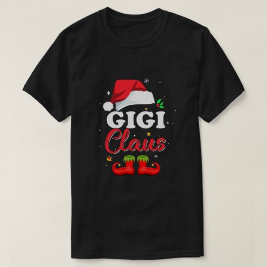 Santa Gigi Claus Matching Family Pajamas Kerstmis T-shirt (Design voorkant)