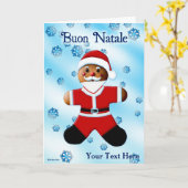 Santa Gingerbread - Buon Natale Kaart (Gele Bloem)