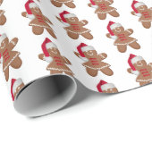 Santa Gingerbread Cookie Girl Cadeaupapier (Rol Hoek)
