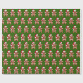 Santa Gingerbread Cookie Girl Cadeaupapier (Vlak)