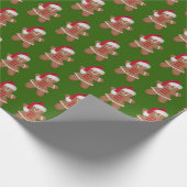 Santa Gingerbread Cookie Girl Cadeaupapier (Hoek)