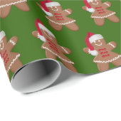 Santa Gingerbread Cookie Girl Cadeaupapier (Rol Hoek)