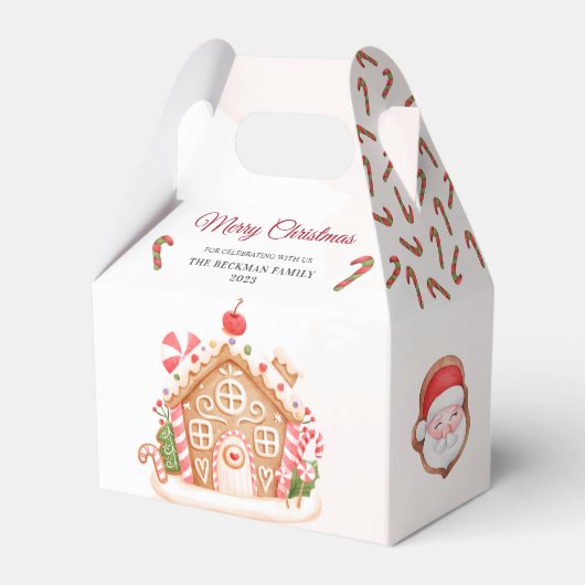 Santa Gingerbread House Kerstfeest Bedankdoosjes (Achterkant)