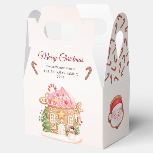 Santa Gingerbread House Kerstfeest Bedankdoosjes (Geopend)