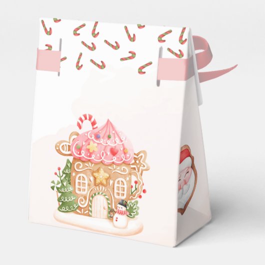 Santa Gingerbread House Kerstfeest Bedankdoosjes (Achterkant)