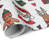 Santa Gingerbread-inpakpapier Cadeaupapier (Rol Hoek)