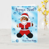 Santa Gingerbread - Joyeux Noël Kaart (Gele Bloem)