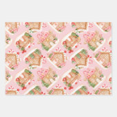 Santa Gingerbread Kerstvakantie feestje Inpakpapier Vel (Voorkant 2)