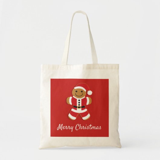 Santa Gingerbread Man | Basis-Tas Tote Bag (Voorkant)