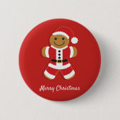 Santa Gingerbread Man | Button (Voorkant)