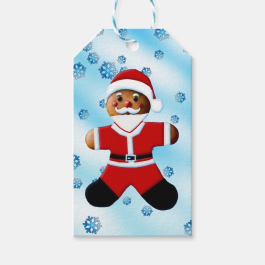 Santa Gingerbread Man Cadeaulabel (Voorkant)