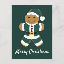 Santa Gingerbread Man Groen | BRIEFKAART