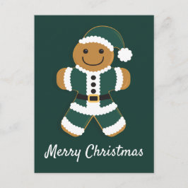 Santa Gingerbread Man Groen | BRIEFKAART