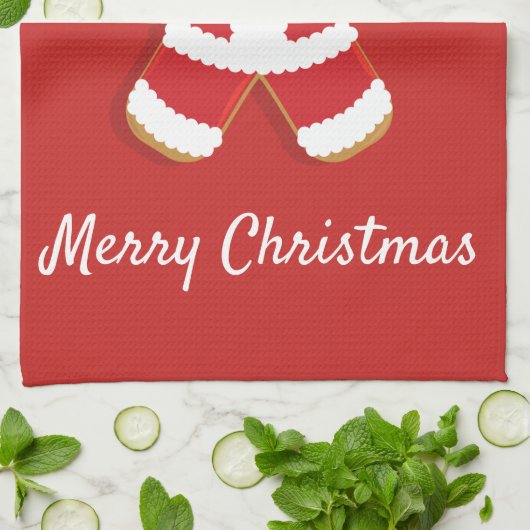 Santa Gingerbread Man | Keukenhanddoek (Gevouwen)