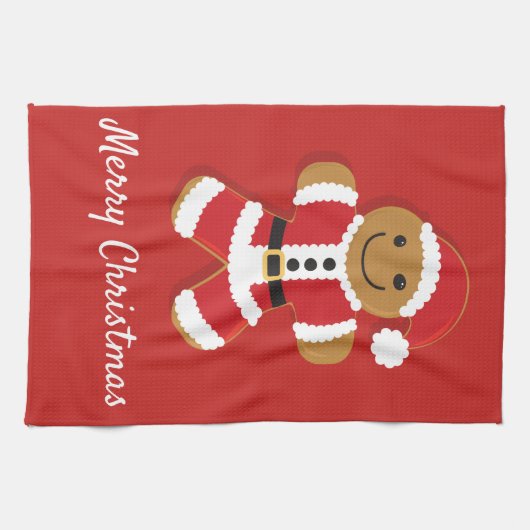 Santa Gingerbread Man | Keukenhanddoek (Horizontaal)