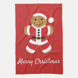 Santa Gingerbread Man Keukenhanddoek