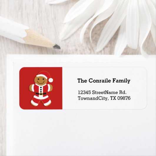 Santa Gingerbread Man | Label retouradres (Insitu)