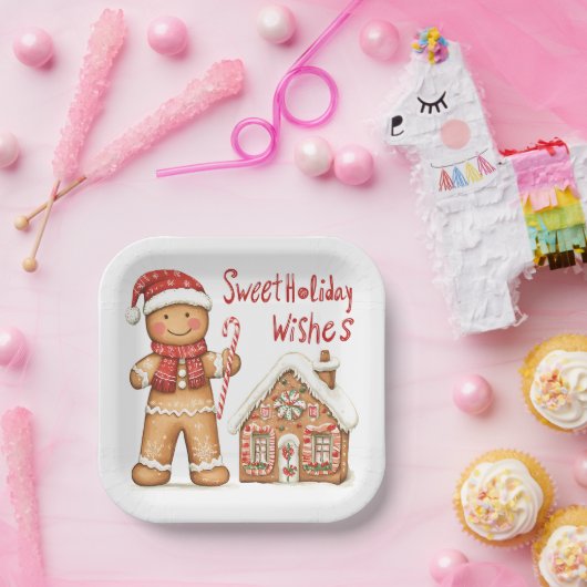 Santa Gingerbread Man Paper Bord (Feest)
