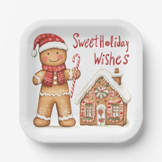 Santa Gingerbread Man Paper Bord (Voorkant)