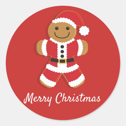 Santa Gingerbread Man | STICKER (Voorkant)