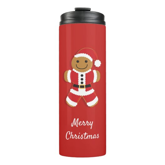 Santa Gingerbread Man | Tumbler Thermosbeker (Voorkant)