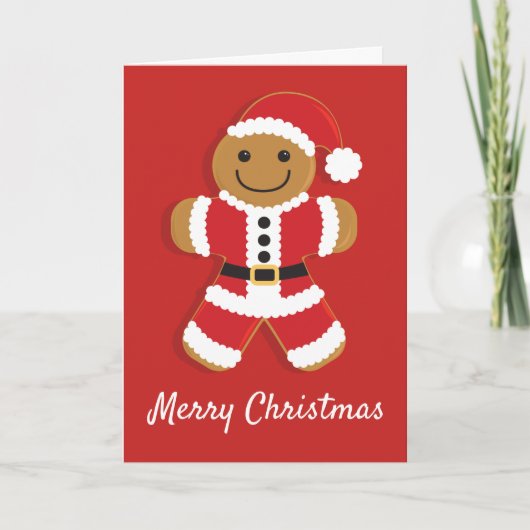 Santa Gingerbread Man | WENSKAART Feestdagen Kaart (Voorkant)