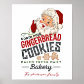 Santa Gingerbred Bakkerij Kerst Poster (Voorkant)