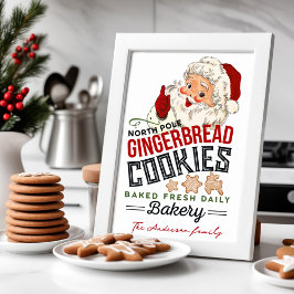  Santa Gingerbred Bakkerij Kerst Poster