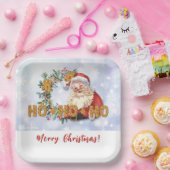 Santa & Gingerbrood Ho-Ho-Ho Papieren Bordje (Feest)