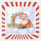  Santa & Gingerbrood Ho-Ho-Ho Vierkante Sticker (Voorkant)