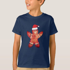 Santa Gingerbrood Man Cookie Drawing T-shirt