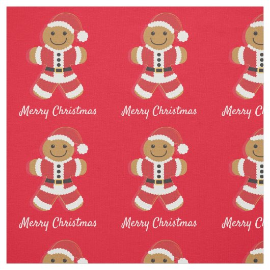 Santa Gingerbrood Man met pretkerst Stof (Swatch)