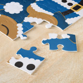 Santa Gingerbrood Men Cookie Blue Kerstmis Legpuzzel (Zijkant)