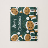 Santa Gingerbrood Men Cookie Green Kerstmis Legpuzzel (Verticaal)