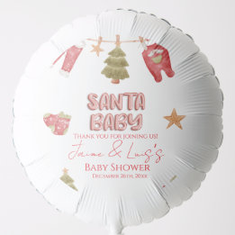 Santa Girl Boy Holiday Baby Shower   Ballon