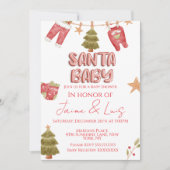 Santa Girl Boy Holiday Baby Shower   Kaart (Voorkant)