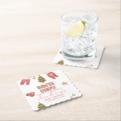 Santa Girl Boy Holiday Baby Shower   Kartonnen Onderzetters (Insitu)