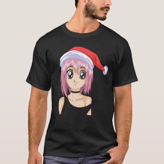 santa girl christmas anime t-shirt (Voorkant)