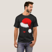Santa Girl Eyelashes Lips Santa Hat Kerstmis T-shirt (Voorkant volledig)
