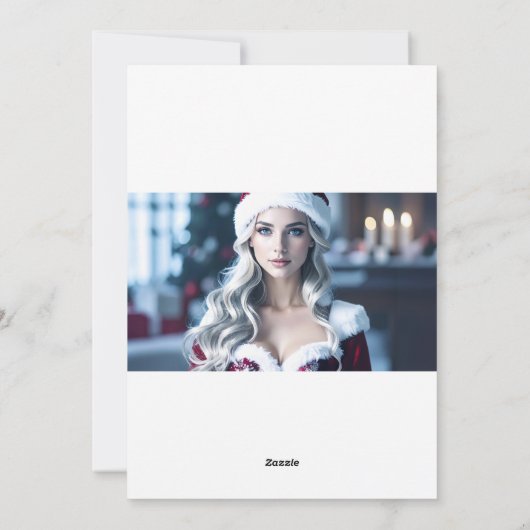 Santa Girl Feestdagenkaart (Achterkant)