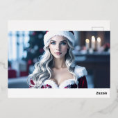 Santa Girl Folie Feestdagen Briefkaart (Achterkant)