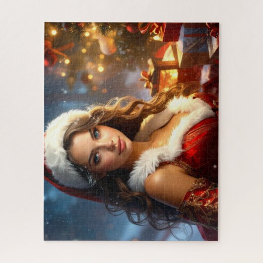 Santa Girl in het kerstverhaal Legpuzzel (Verticaal)