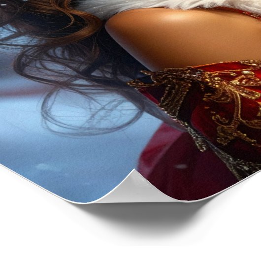 Santa Girl in het kerstverhaal Poster (Hoek)