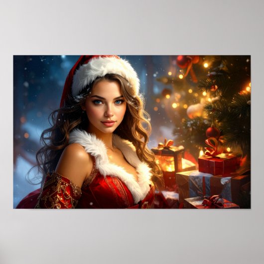 Santa Girl in het kerstverhaal Poster (Voorkant)