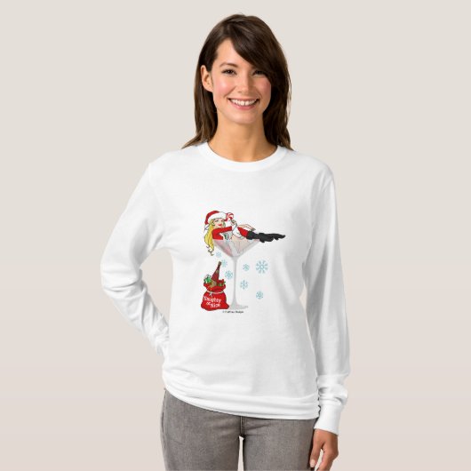 Santa girl martini t-shirt (Voorkant volledig)