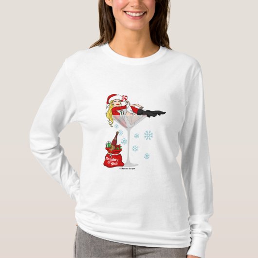 Santa girl martini t-shirt (Voorkant)