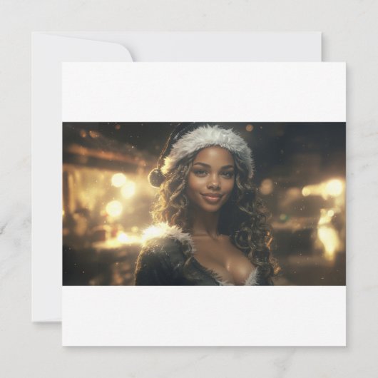 Santa Girl op de kerstmarkt Kaart (Achterkant)